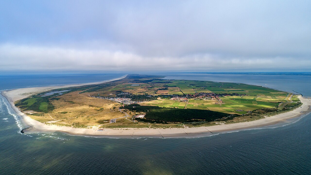 Ameland Wadden Island from above aerial view