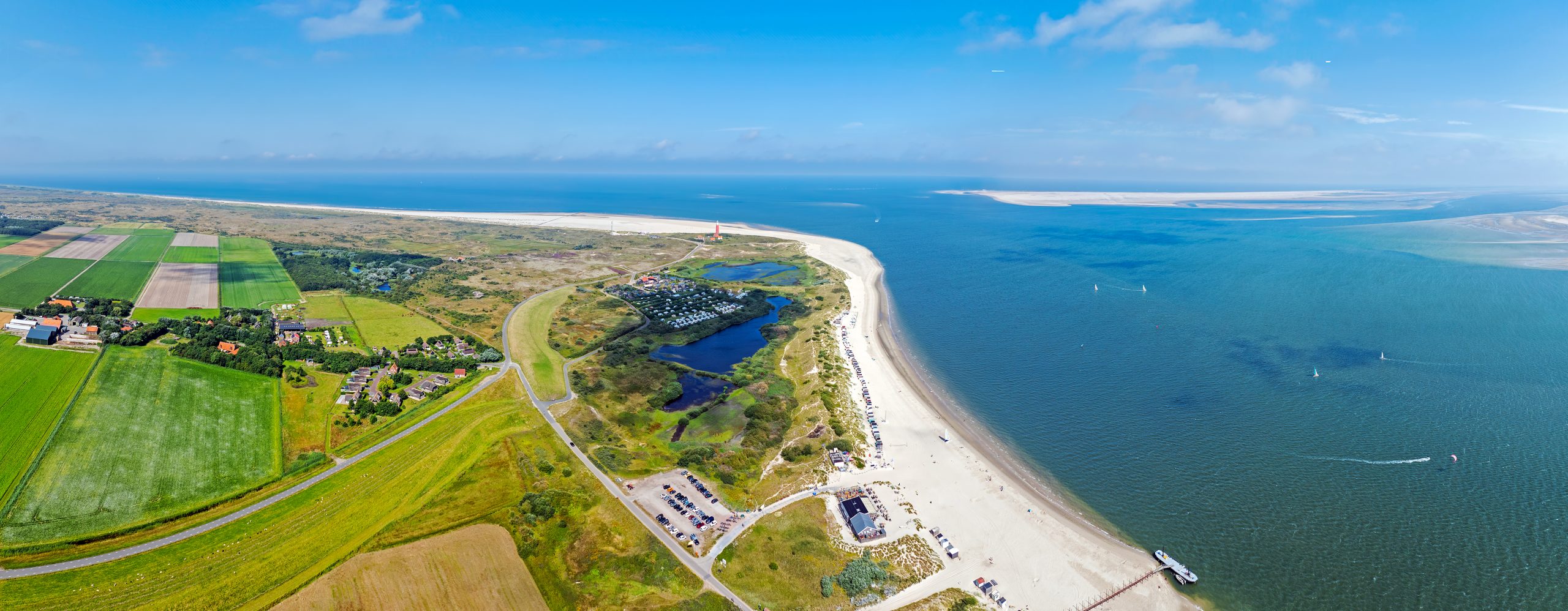 Texel Wadden Island from above aerial view